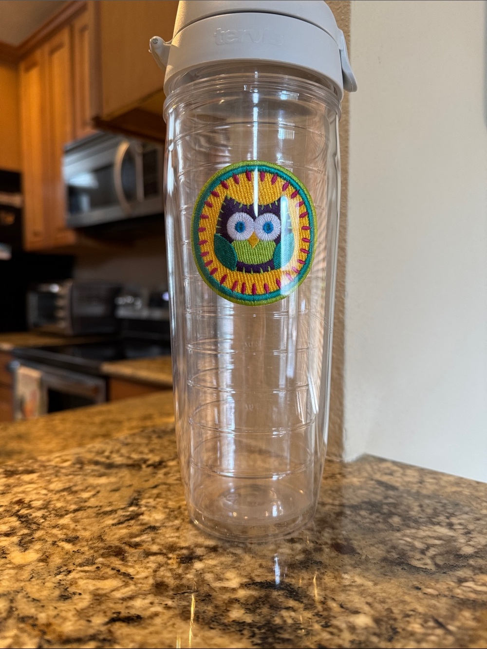 Tervis Clear Tumbler with Colorful Owl Patch